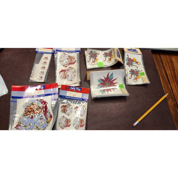 NOS 70's Vtg Ceramic Decals 7 sets Holiday including Multi Santa Sz multi floral - Picture 1 of 6